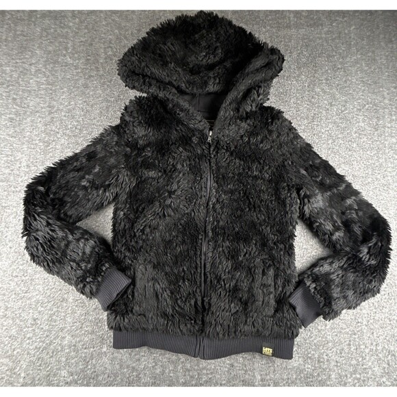 Victoria Secret LOVE PINK Limited Edition Faux Fur Jacket Sz XS with Hoodie - Picture 1 of 13